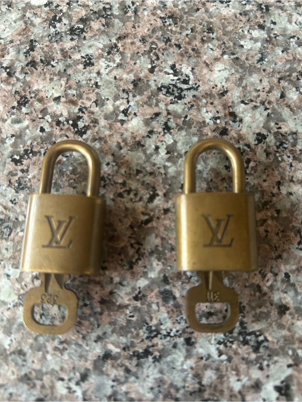 Louis Vuitton Gold-Tone LV Padlock Pair #311 & #323